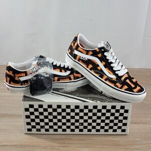 New Vans Skate Old Skool Thrasher Black Multi Flame Skateboarding Shoes